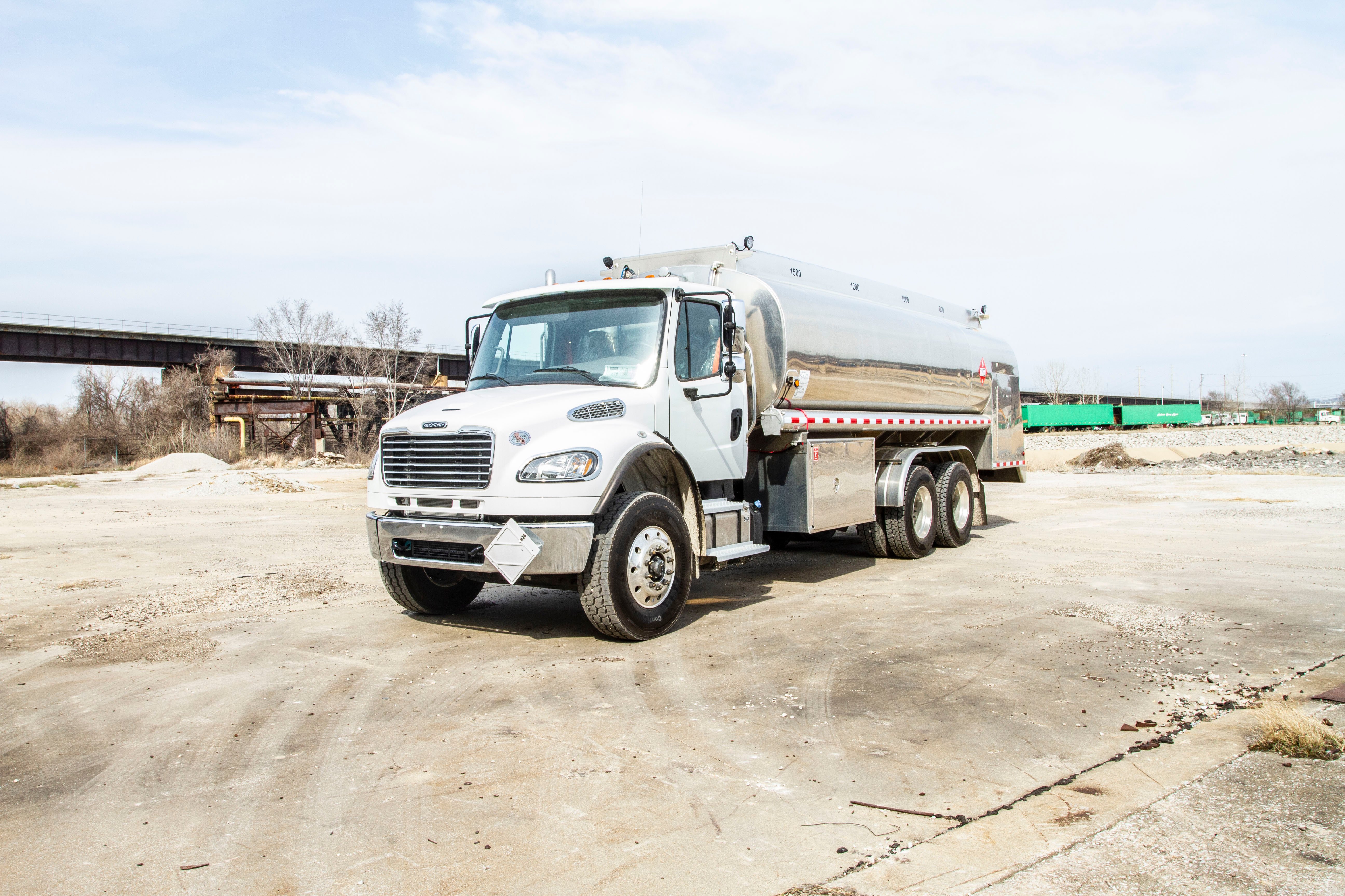4500 gallon refined fuel tank truck on a Freightliner M2106